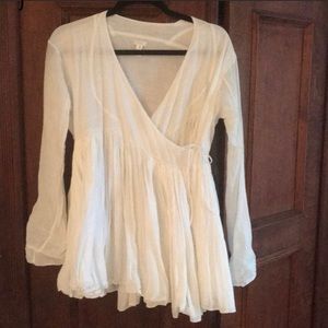 Dosa white cotton rabari wrap top size 3